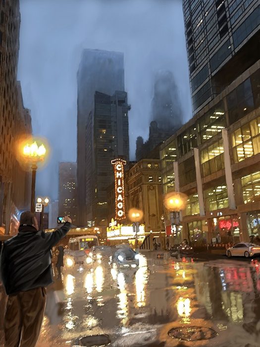 Art Print - Chicago at night